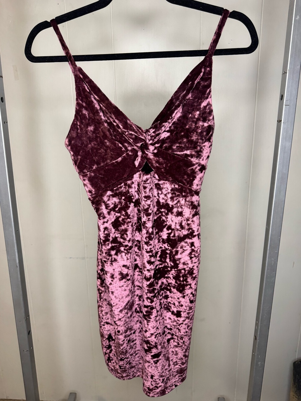 NEW Free People Crushed Velvet Twist-Front Mini Dress - Size XS